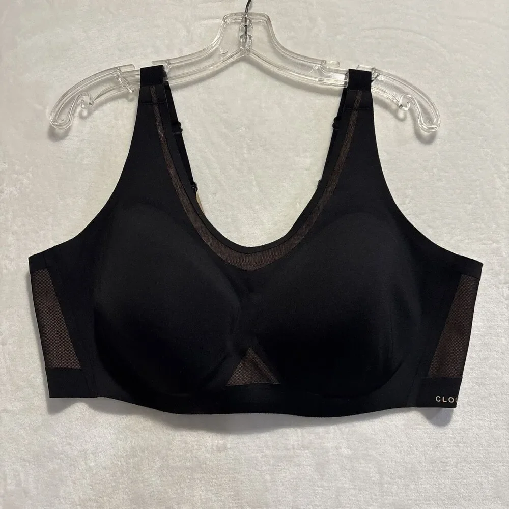 Honeylove Bra 2X Black Crossflex Activity Cloudfuse Wireless Comfort Support